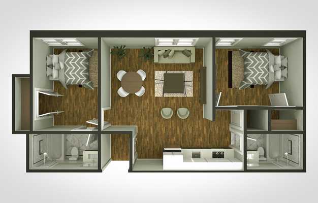 900 2 bed apt